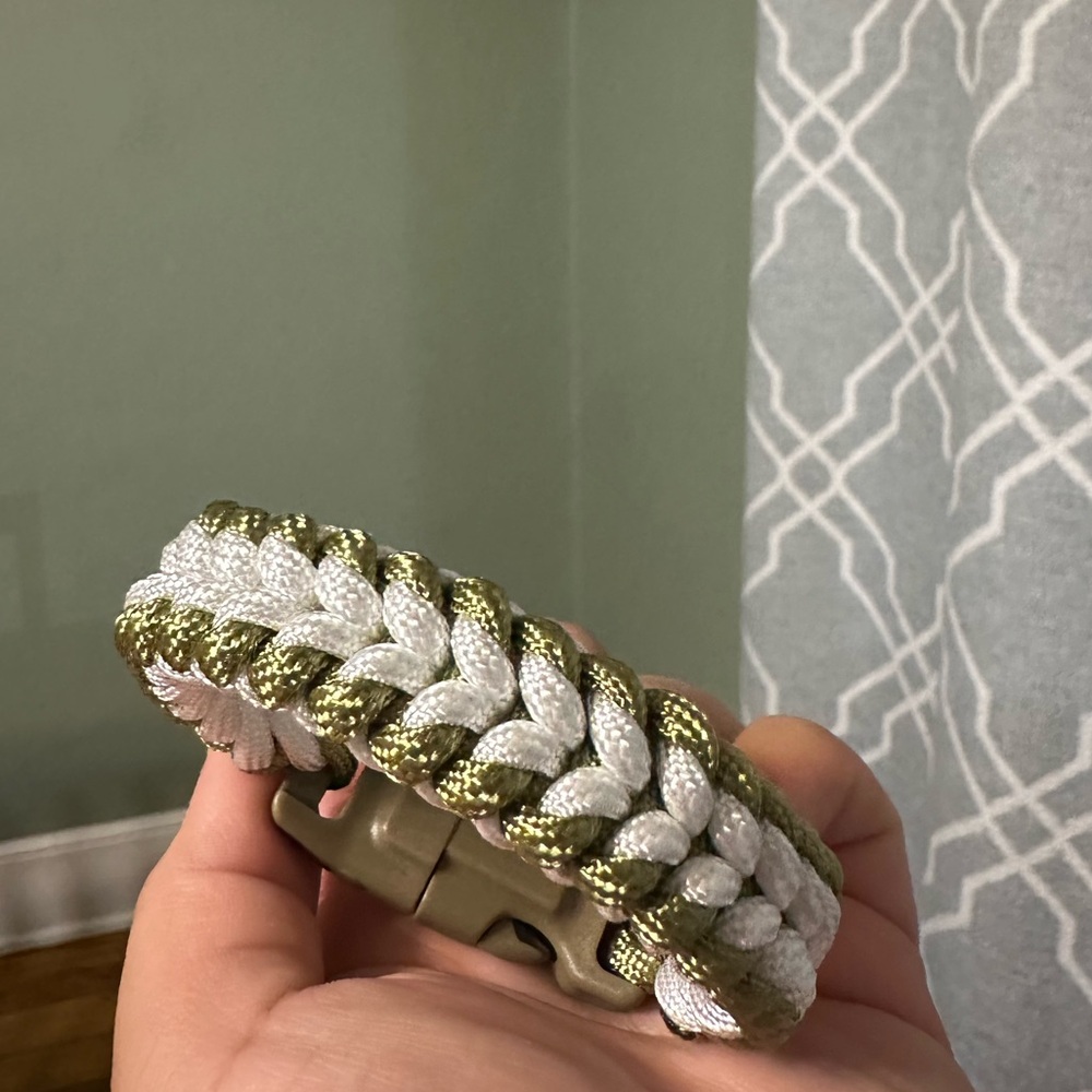 Green and White Handmade Bracelet